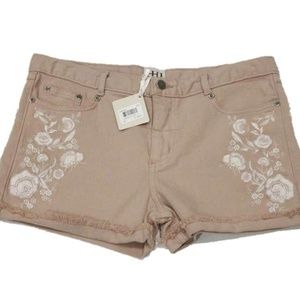 Haute Hippie Women's Floral Cut Offs Nude 29